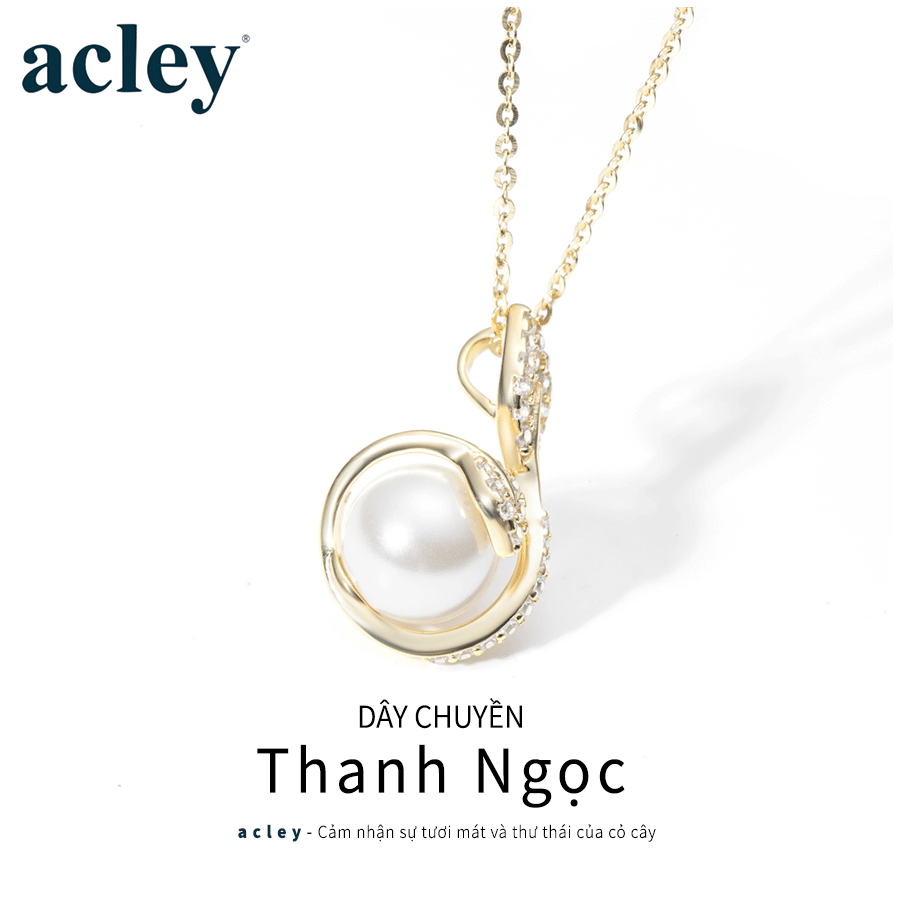 Dây chuyền Thanh Ngọc – Acley | Bạc S925 + Ngọc trai + Đá CZ Zirconia | YE05395I8Cb - Image 2