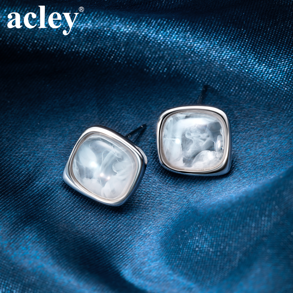 Bông tai Thanh Ngà – Acley | Bạc S925 + Mã não trắng + Đá CZ Zirconia | YG10935A0Zb - Image 5